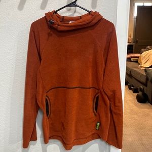 Melanzana Micro-Grid Hoodie Burnt Orange Mens M